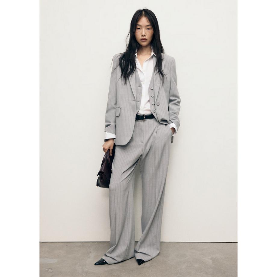 MANGO BOWERY Pantaloni da completo a righe Straight Fit  