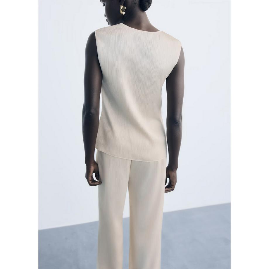 MANGO PLIS Ärmelloses Plissee Top  