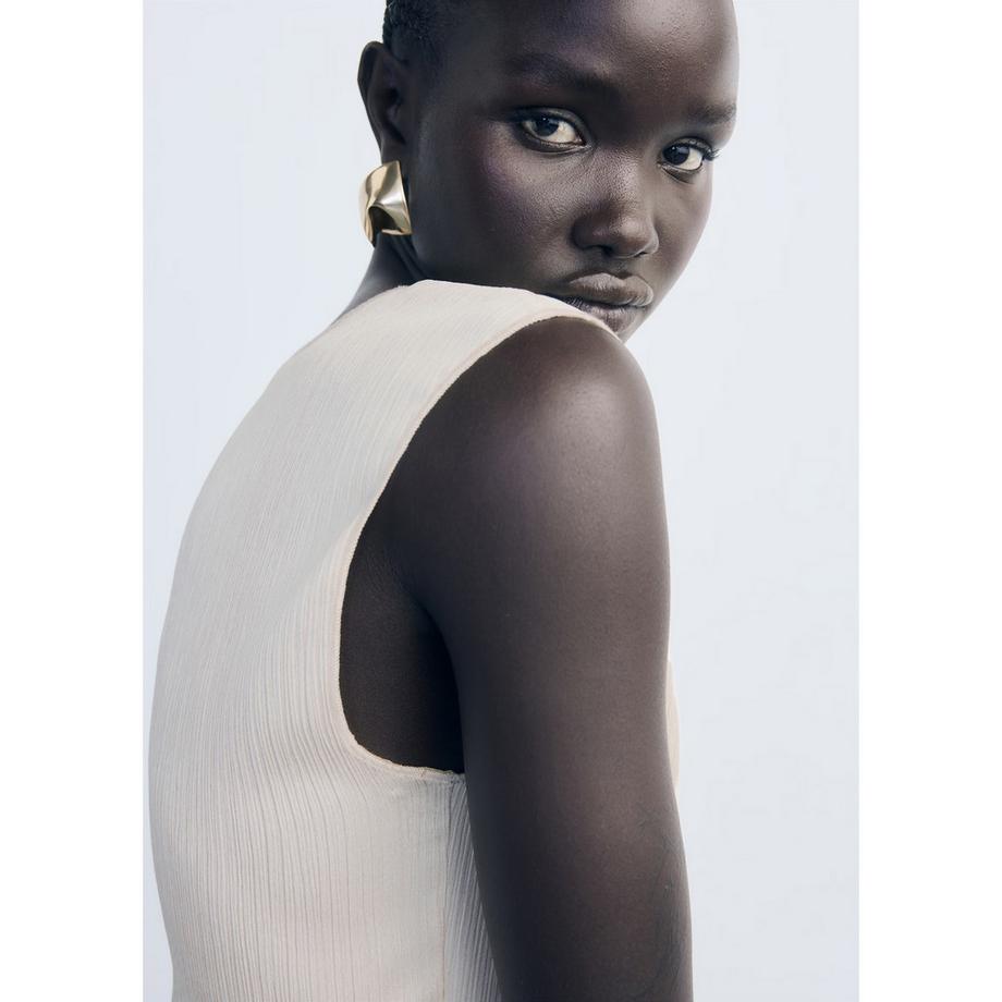 MANGO PLIS Ärmelloses Plissee Top  