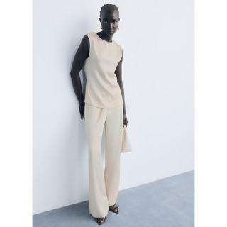 MANGO PLIS Top Plissettato Senza Maniche  