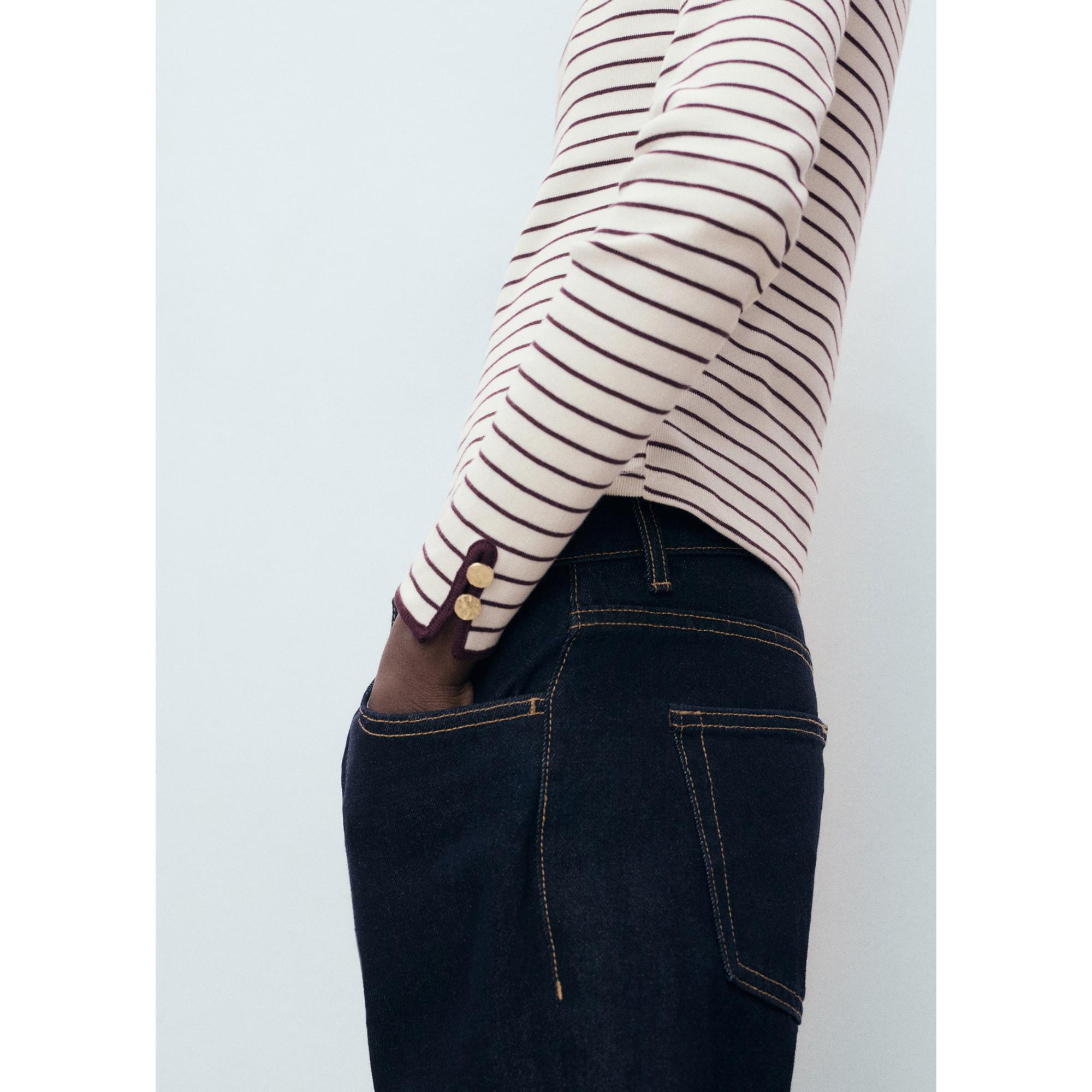 MANGO Porta T-Shirt Rigata Maniche Lunghe Scollo a Barca  