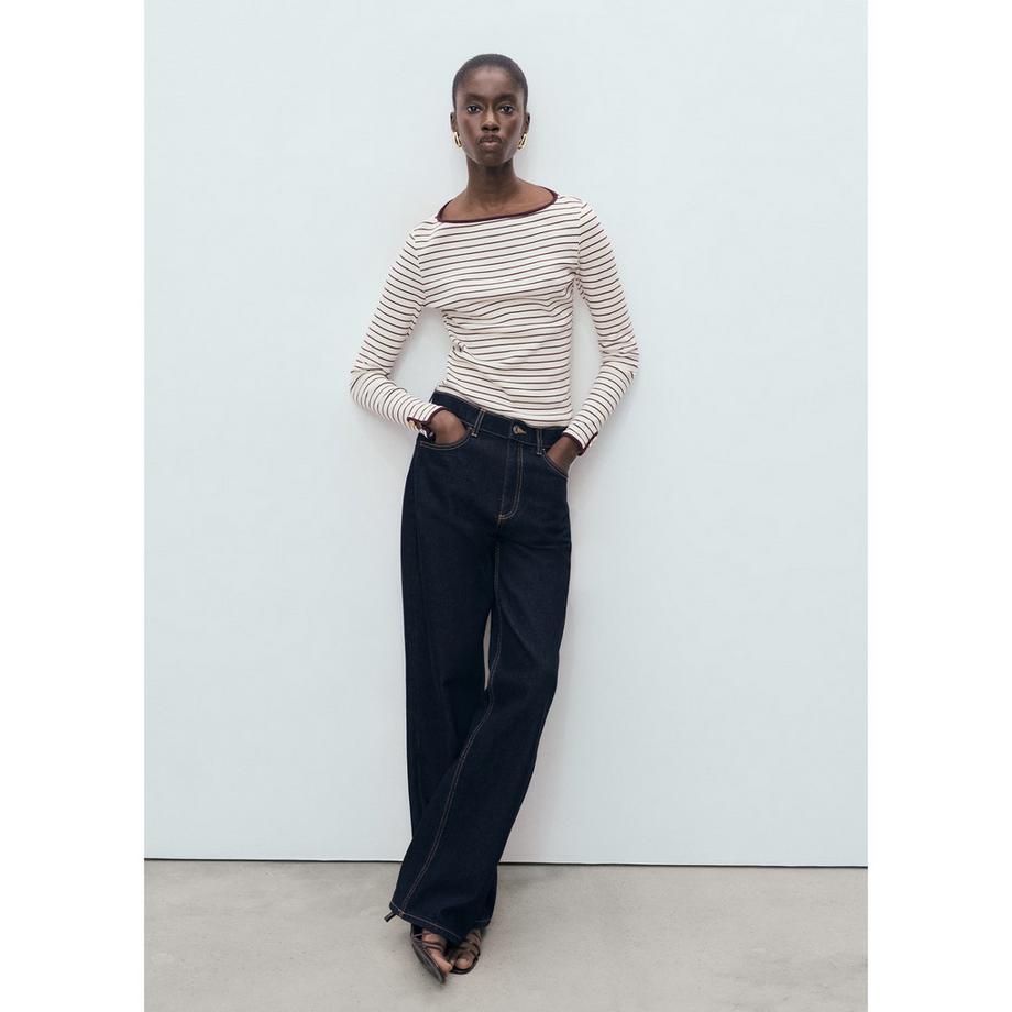 MANGO PORTA T-shirt Rayé Manches Longues  