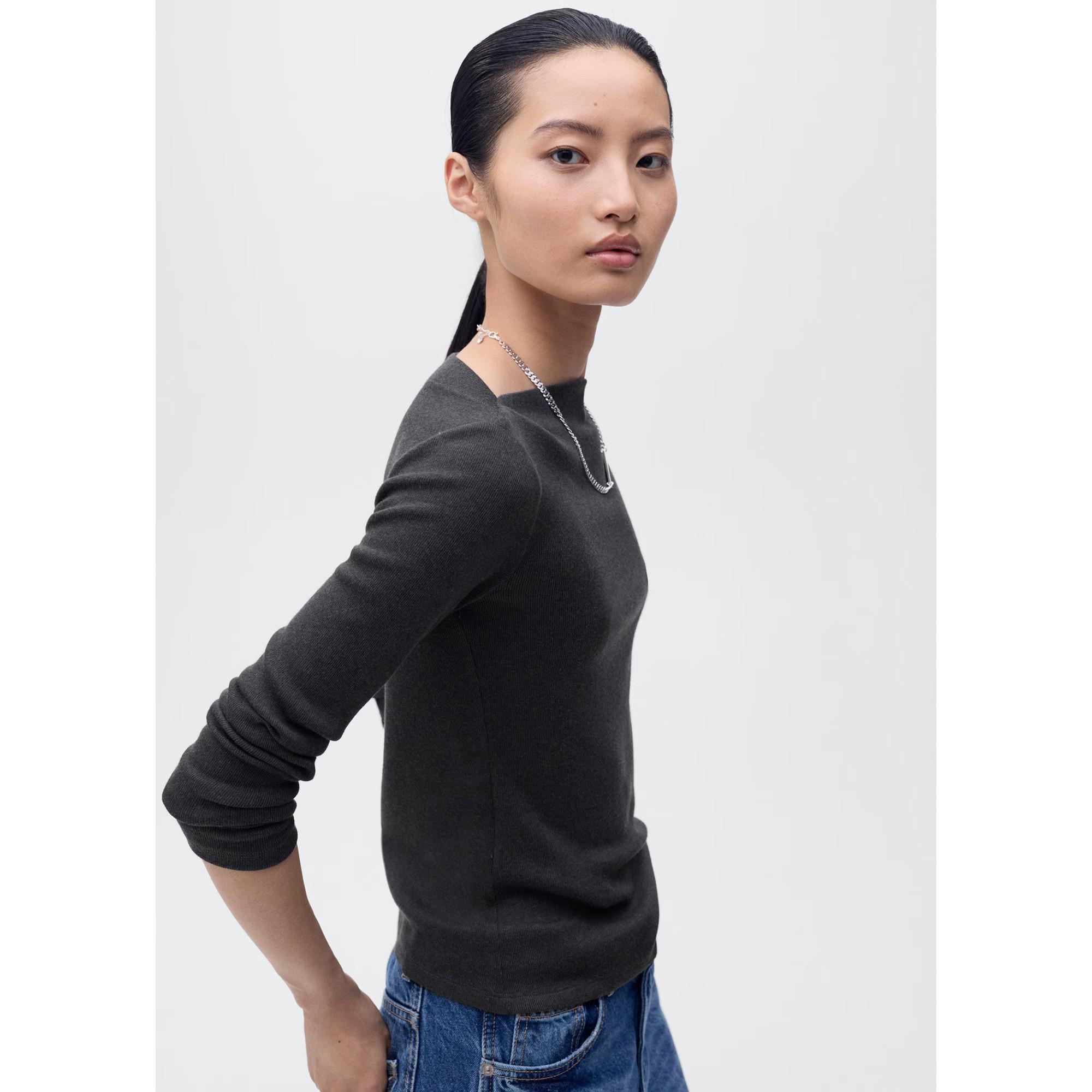 MANGO LILOBAR Langarm Slim Fit T-Shirt  