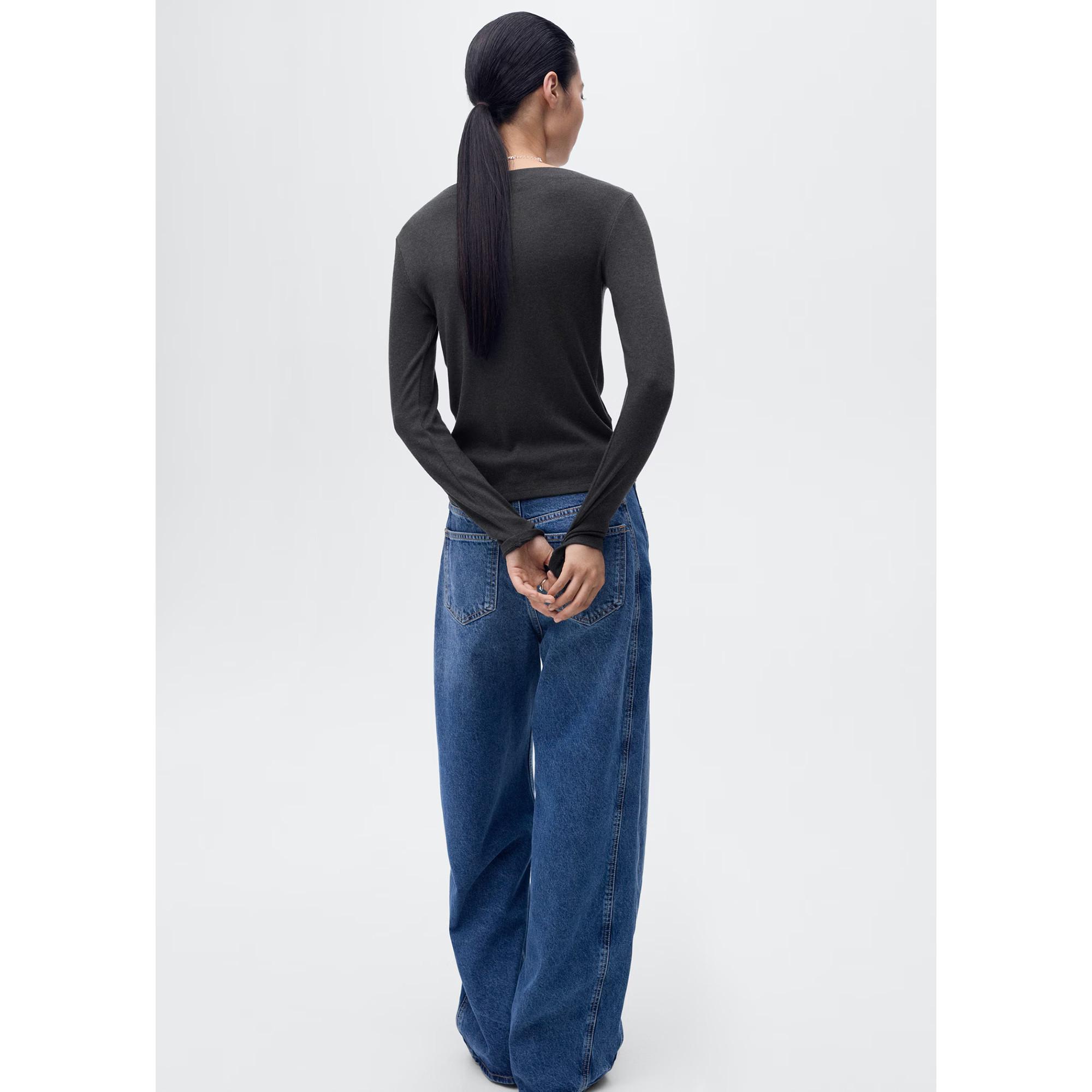 MANGO LILOBAR Langarm Slim Fit T-Shirt  