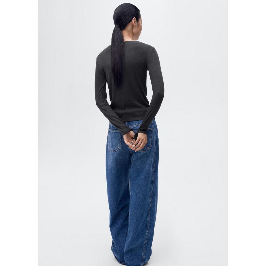 MANGO Lilobar Slim Fit T-Shirt Maniche Lunghe  