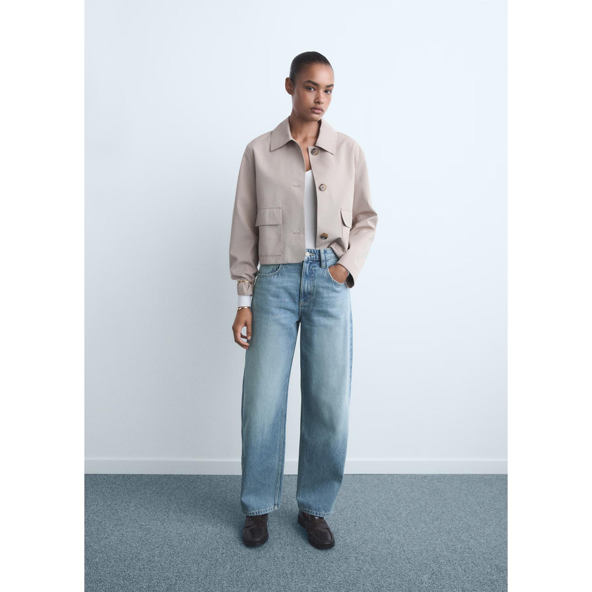 MANGO BET Tapered Fit High Waist Jeans  