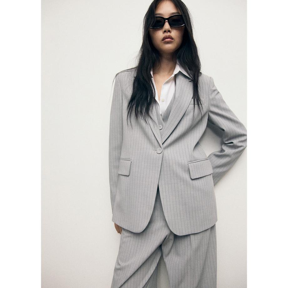 MANGO Bowery Blazer à Rayures Fines  