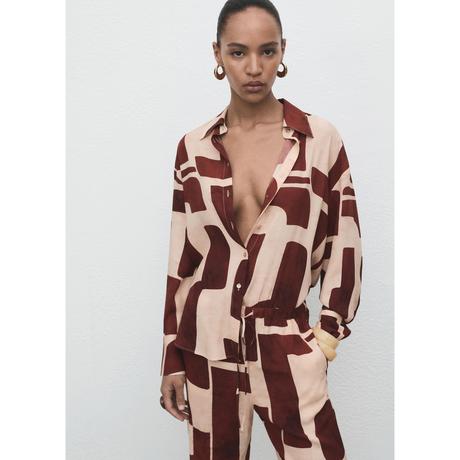 MANGO PARISI Camicetta Stampata Vestibilità Dritta  