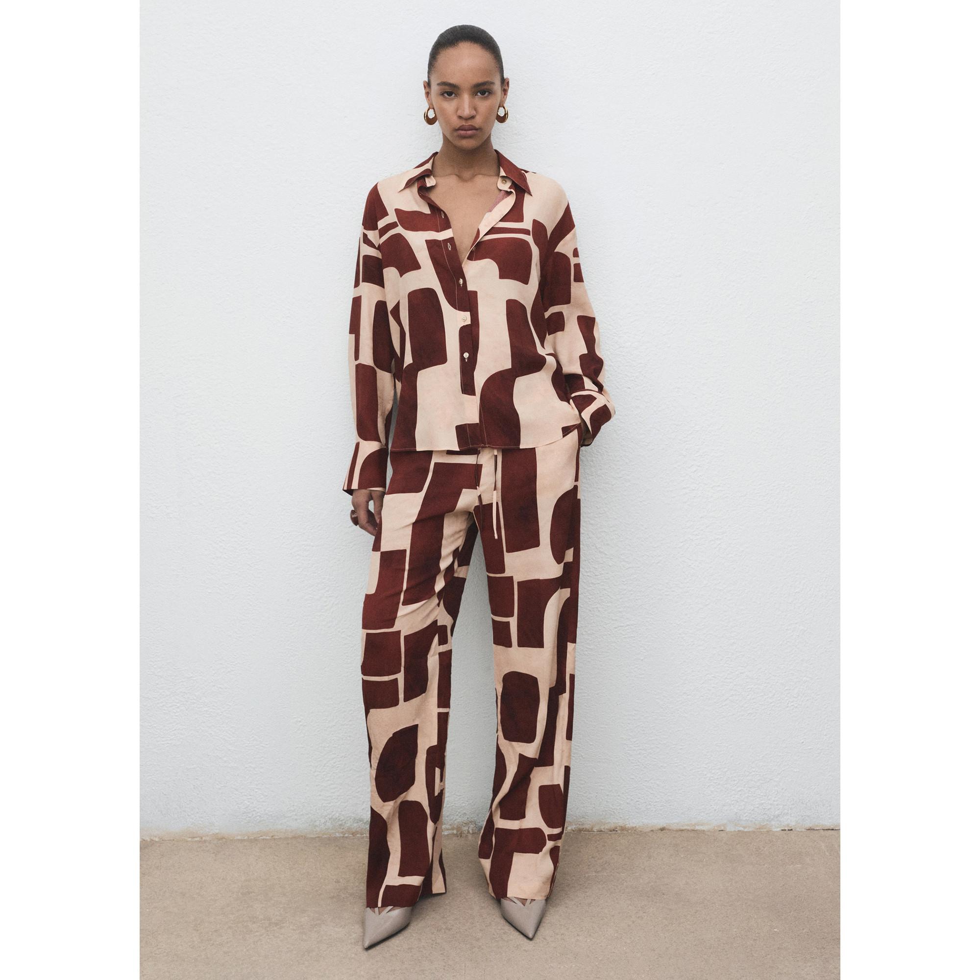 MANGO PARISI Camicetta Stampata Vestibilità Dritta  