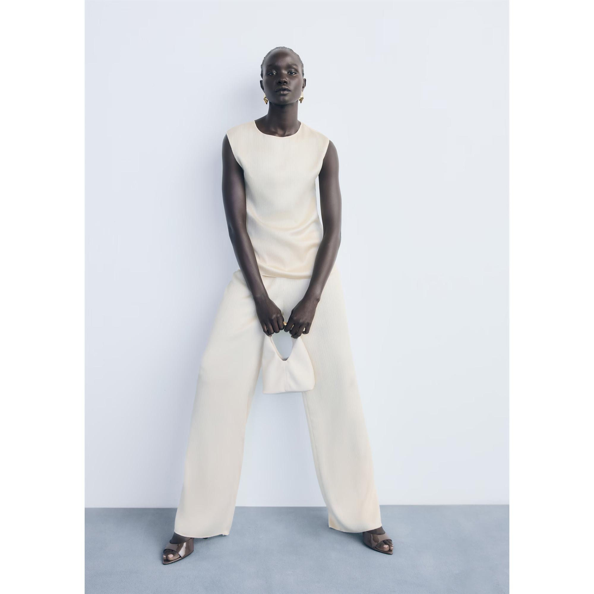 MANGO PLIS Plissierte Weite Hose  