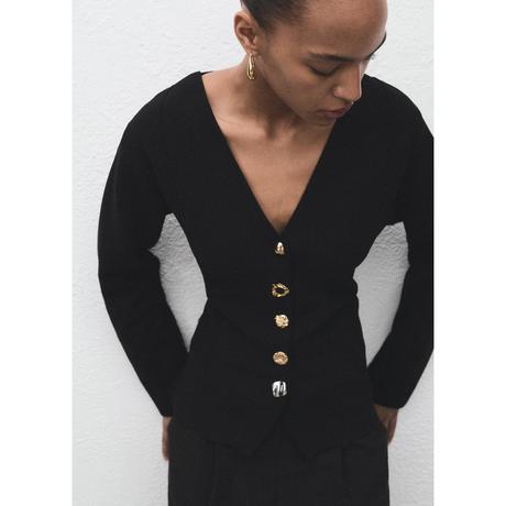 MANGO DALI Feinstrick V-Ausschnitt Cardigan  