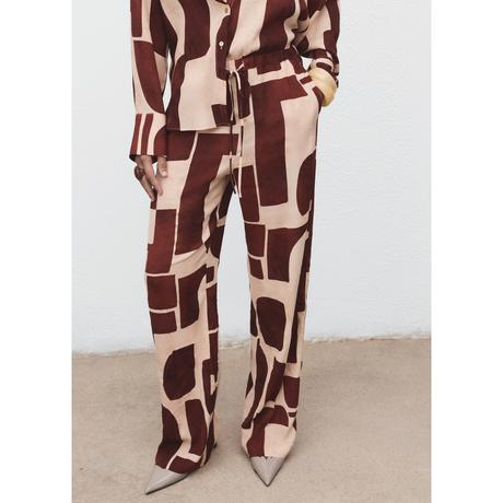 MANGO Parisi Geometrischer Print Straight Fit Hose  