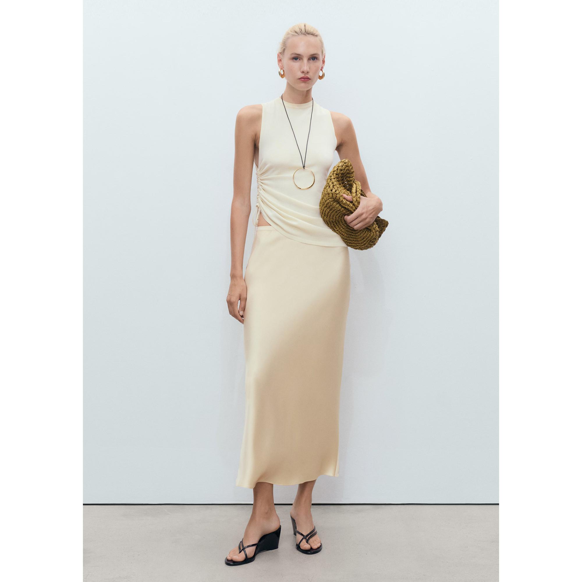 MANGO MIA Satin Midirock  