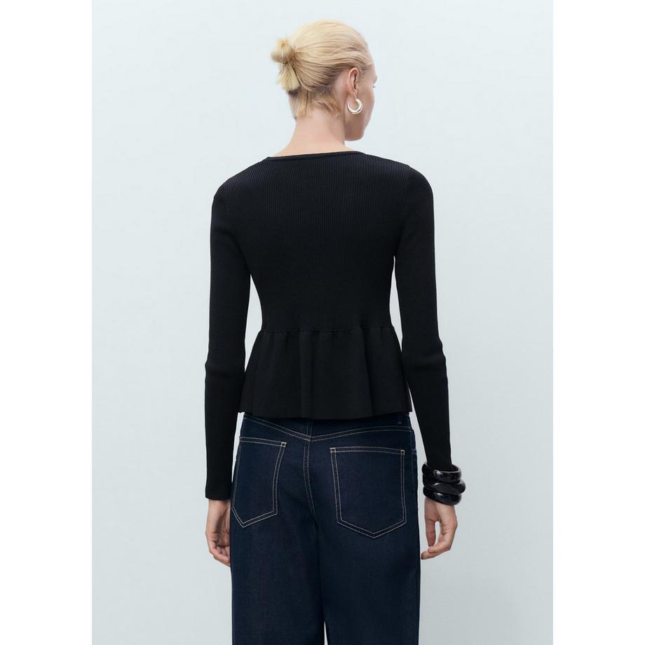 MANGO PARISE Gerippter Strickcardigan mit Bindeband  