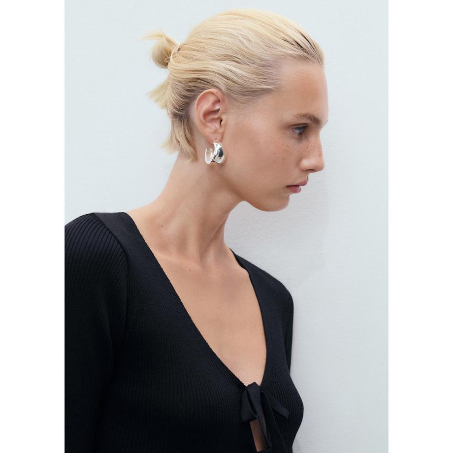 MANGO PARISE Gerippter Strickcardigan mit Bindeband  