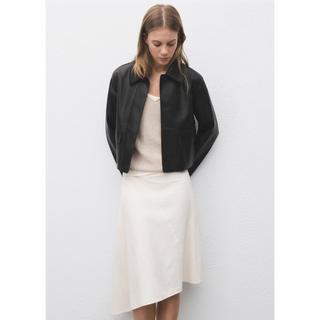 MANGO Sabina Kurze Leder-Look Jacke  