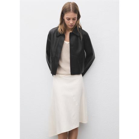 MANGO Sabina Kurze Leder-Look Jacke  