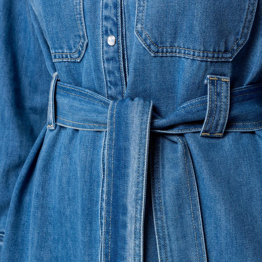 Manor Woman Abito Camicia in Denim con Cintura  