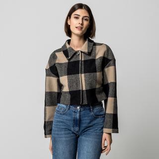 Gina Tricot Buffalo Karomuster Cropped Jacke  