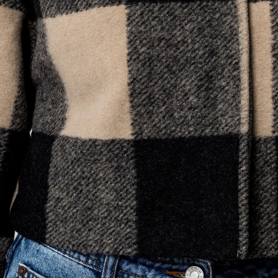 Gina Tricot Buffalo Karomuster Cropped Jacke  