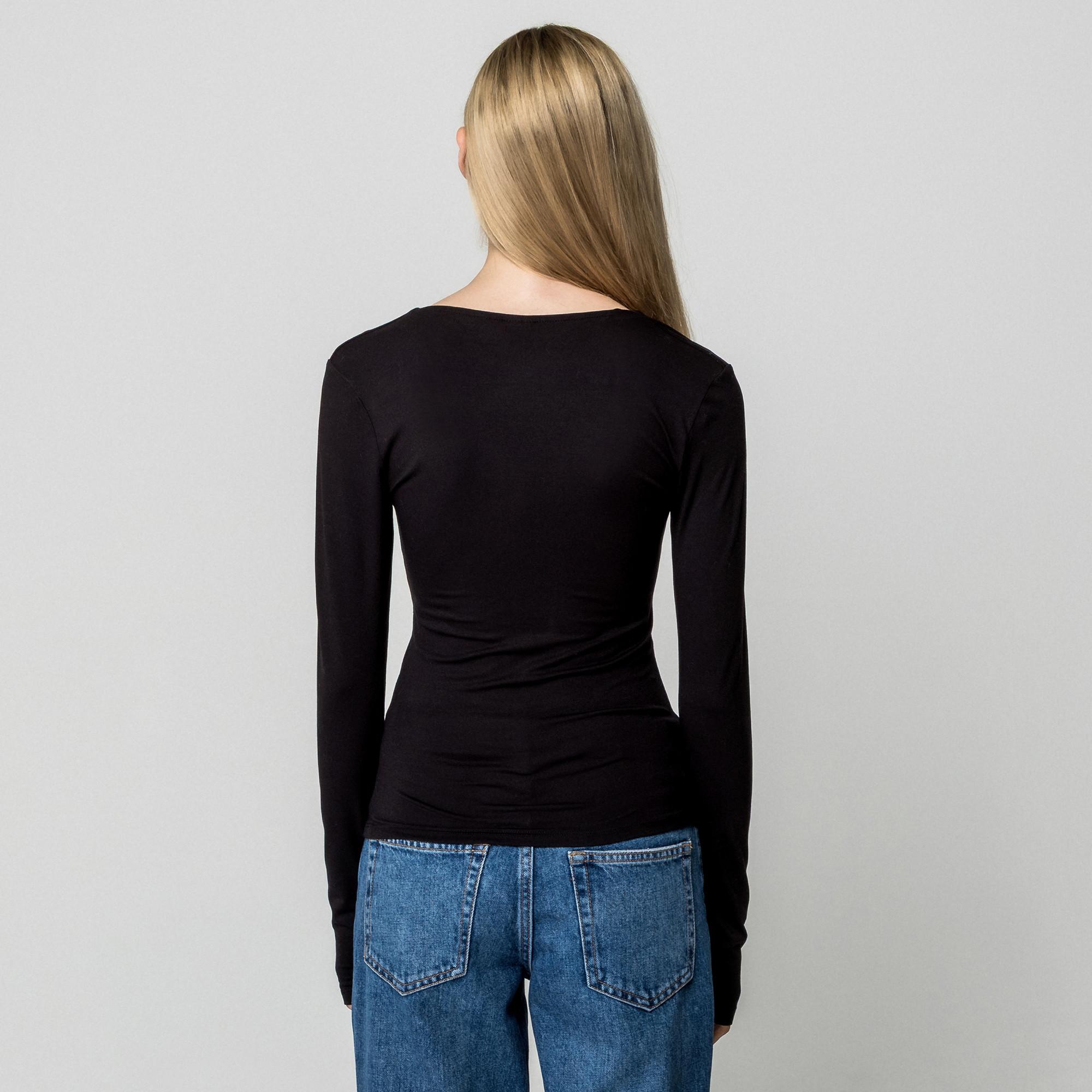 Gina Tricot Top Manches Longues Col V Coupe Ajustée  