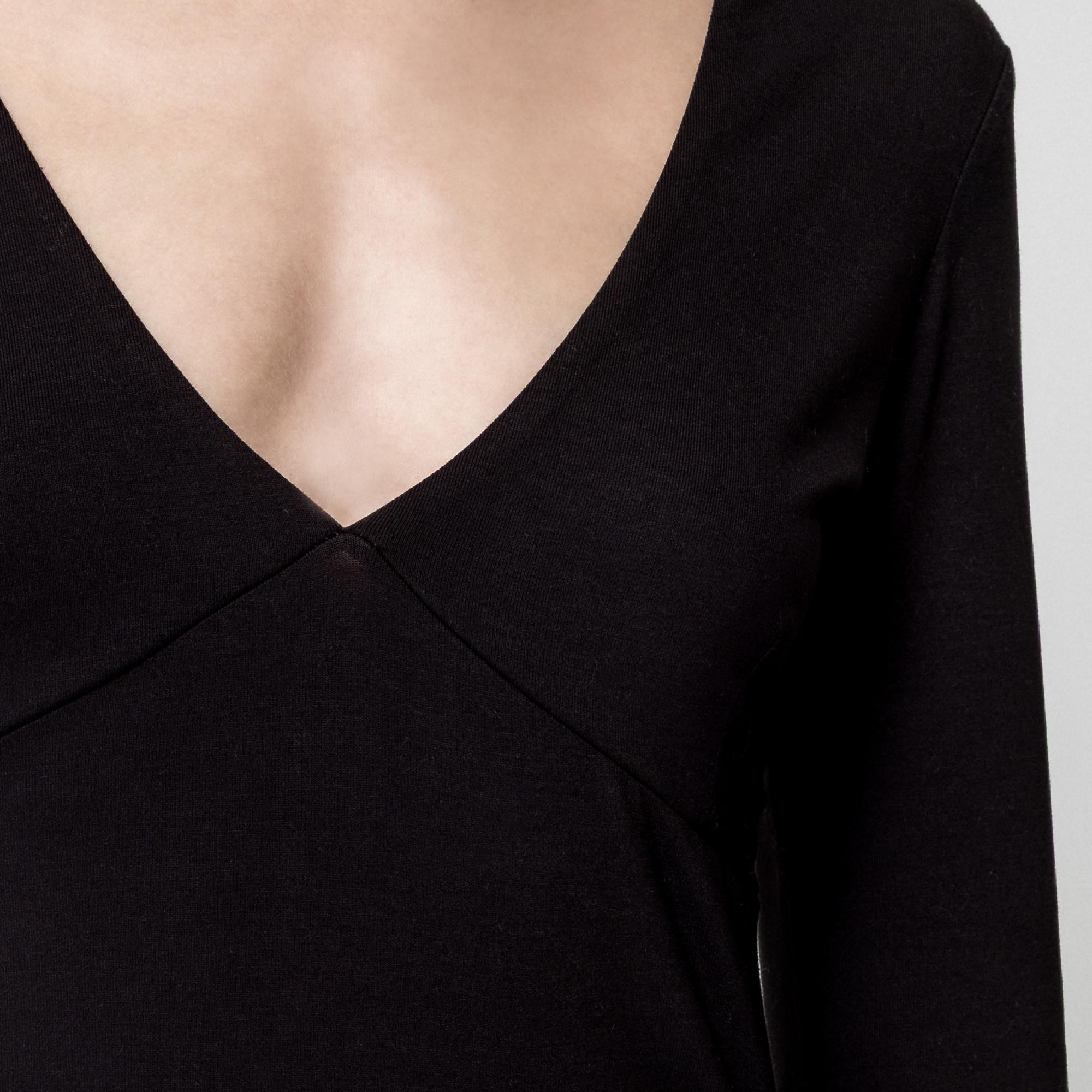 Gina Tricot Top Manches Longues Col V Coupe Ajustée  