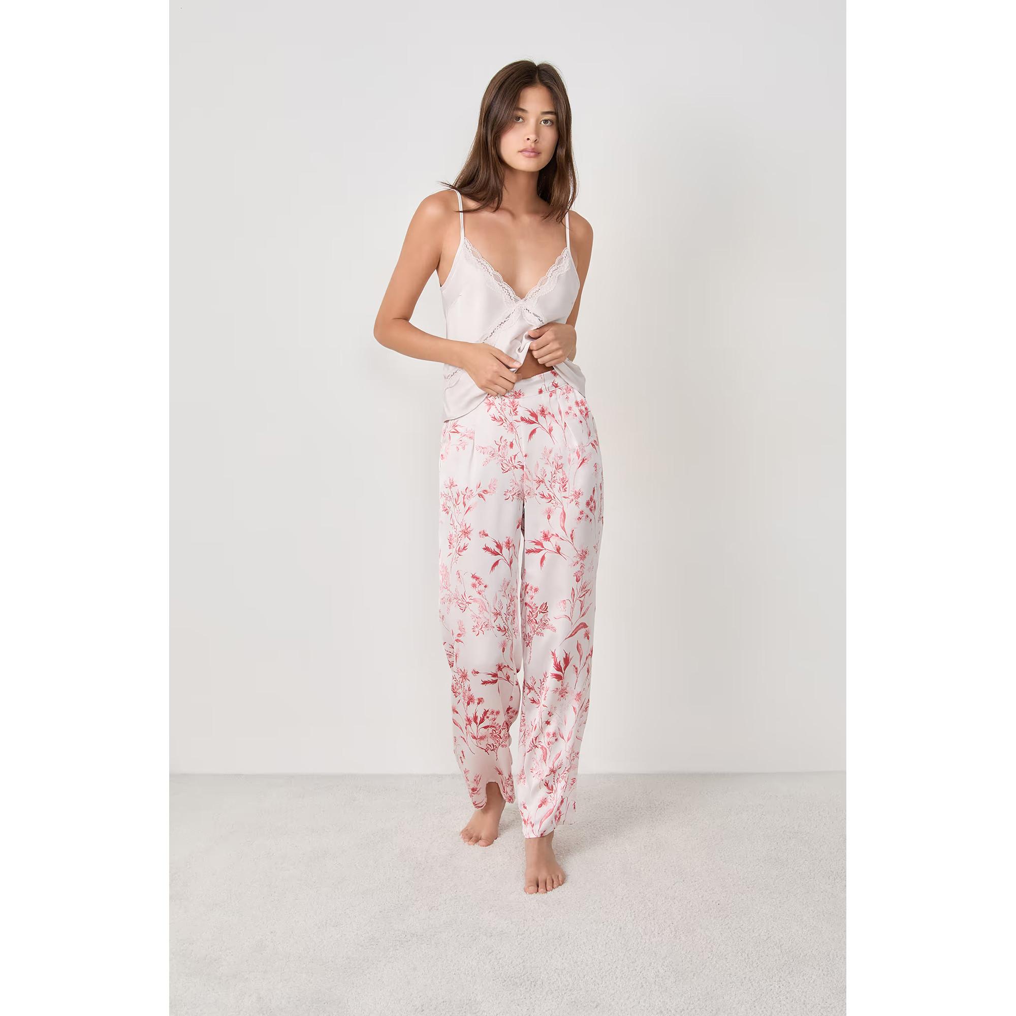 Etam Pantalon de pyjama en satin à imprimé floral  