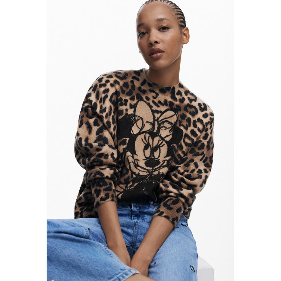 Desigual Minnie Mouse Leopard Print Pullover  