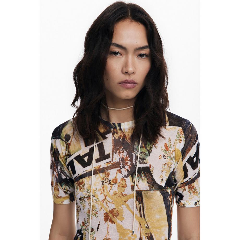 Desigual Bedrucktes Kurzarm T-Shirt  