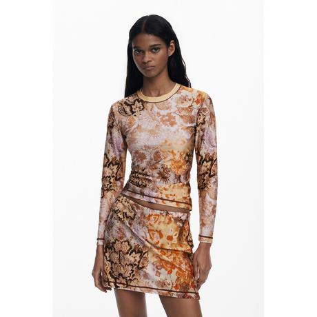 Desigual T-shirt Manches Longues Imprimé Arty Ornemental  