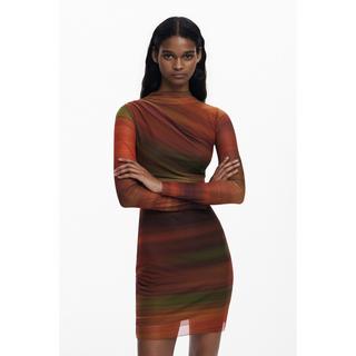 Desigual Tüll Langarm Minikleid Gestreift  