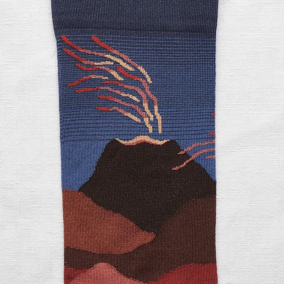 Bonne Maison Chaussettes hauteur mollet motif volcan  