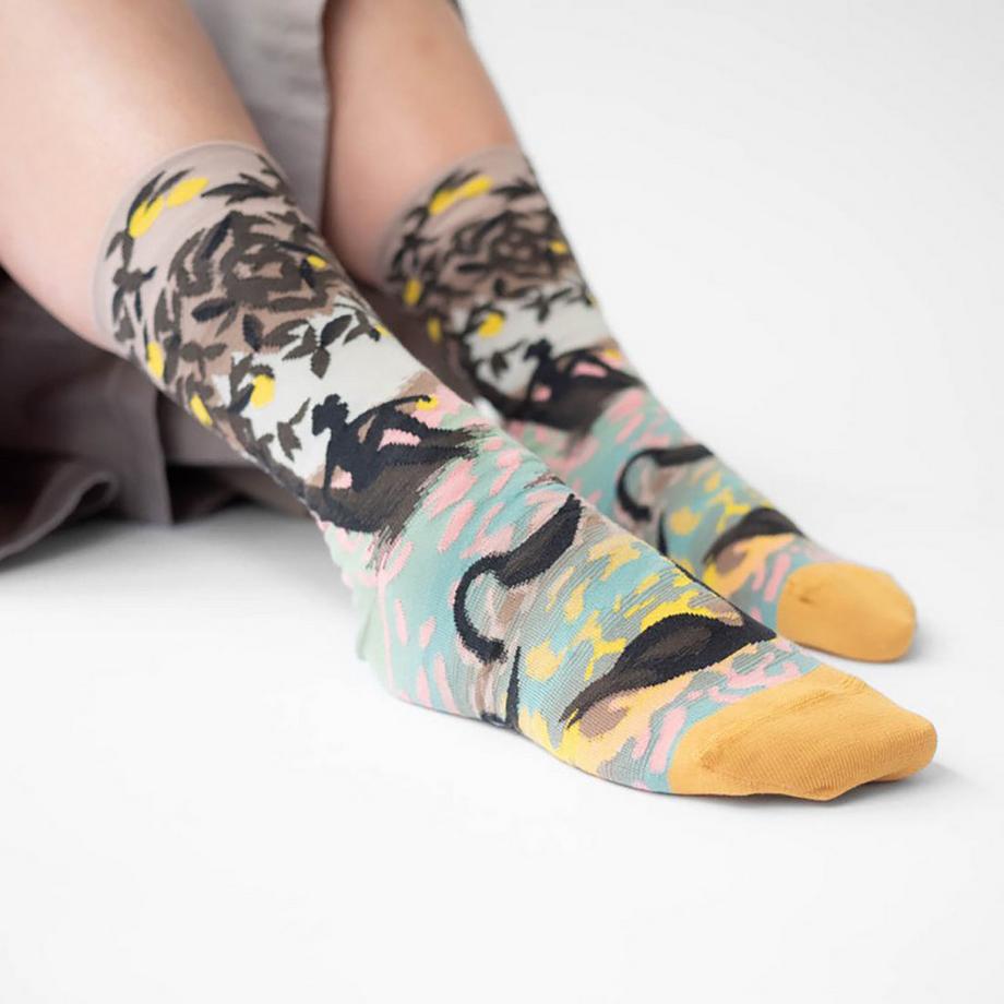 Bonne Maison Landscape Chaussettes Hauteur Mollet  