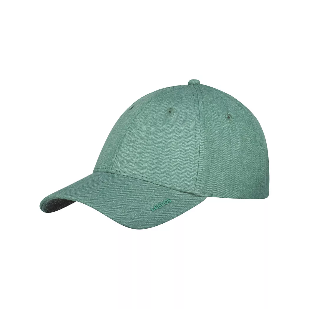 Baseball Cap LERROS "Basecap in Fischgrätstruktur, unifarben", Herren, Gr. Normalgrößen, soft teal, 100% Baumwolle, Caps 2