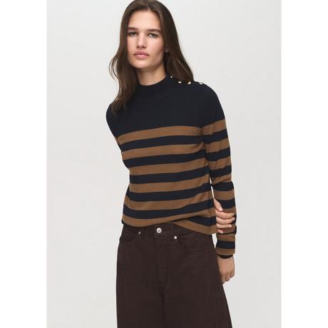 MANGO LUCCAPK Pull Rayé Col Montant  