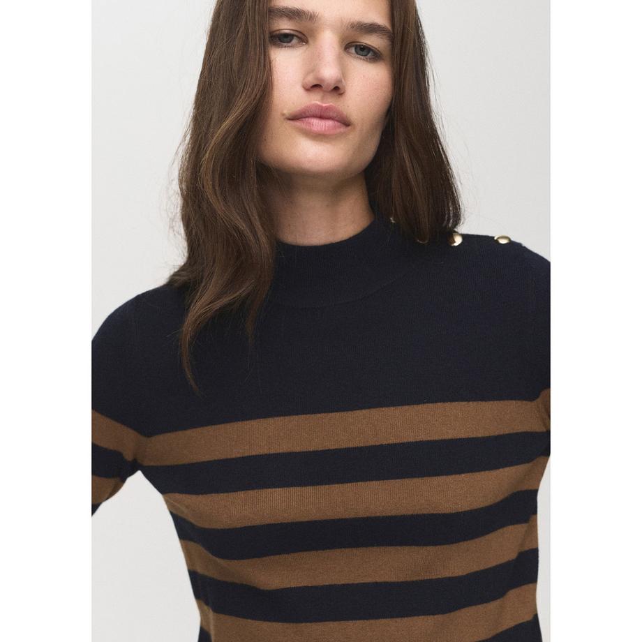 MANGO LUCCAPK Gestreifter Stehkragen Pullover  