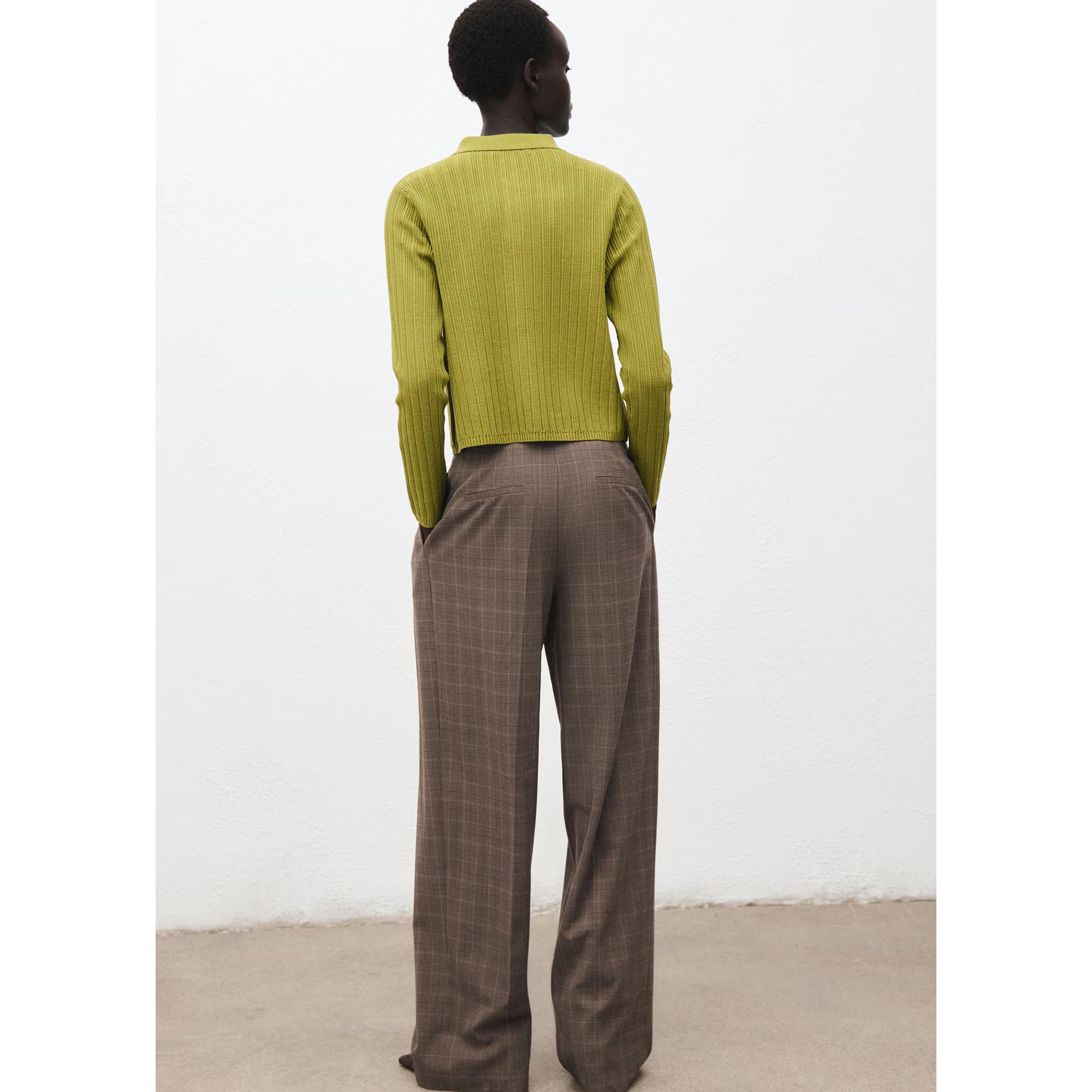 MANGO DIJON Gerippter Strick Polo Pullover  