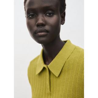 MANGO DIJON Gerippter Strick Polo Pullover  