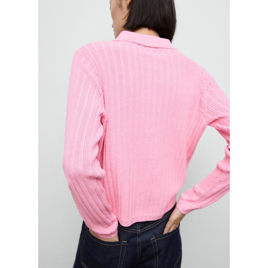 MANGO Dijon Gerippter Strick Polo Pullover  