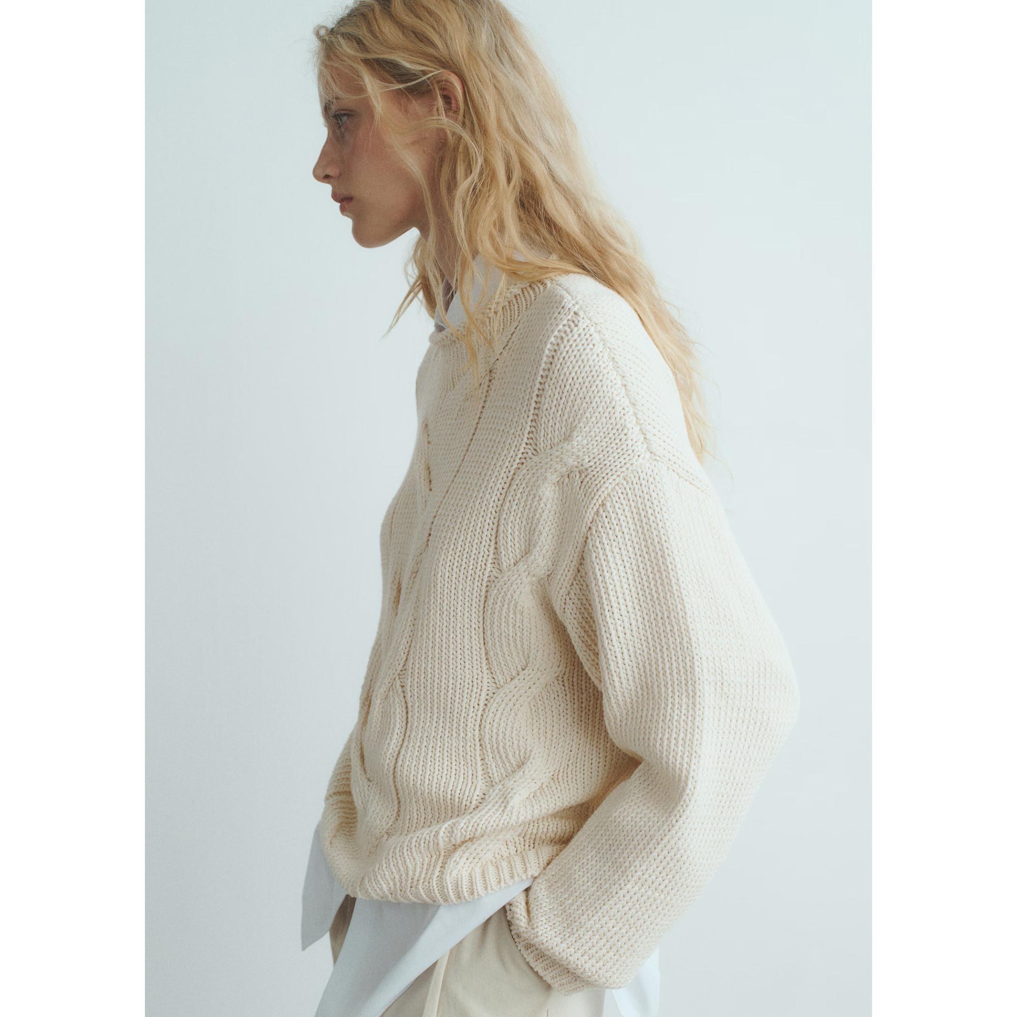 MANGO TRENZAS Zopfmuster Oversize Pullover  