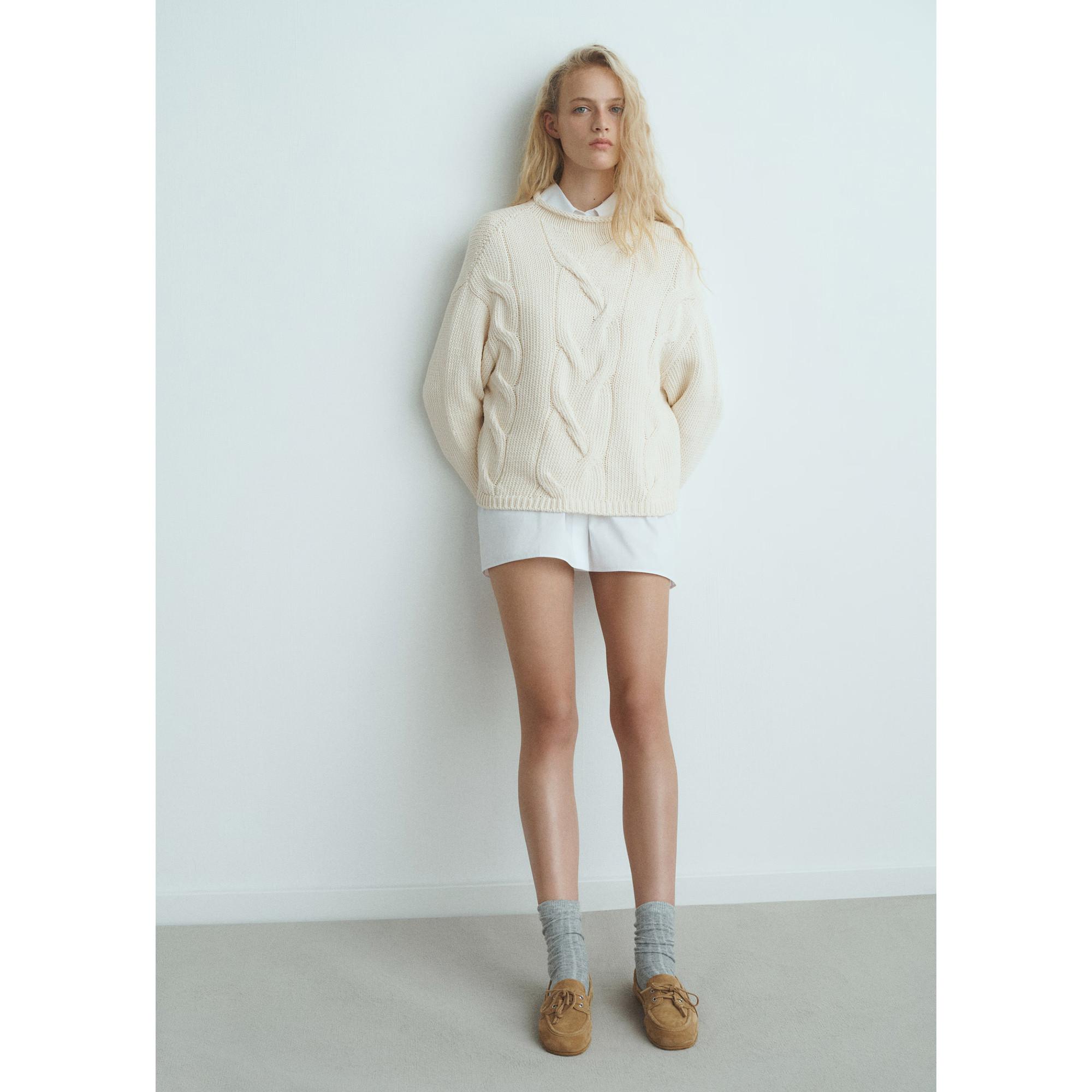 MANGO TRENZAS Zopfmuster Oversize Pullover  