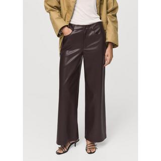 MANGO LIMA Straight Fit Kunstlederhose  