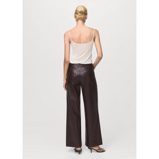 MANGO LIMA Straight Fit Kunstlederhose  