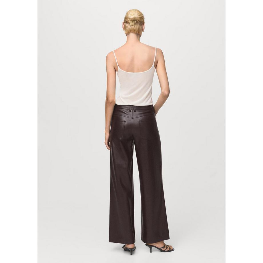 MANGO LIMA Pantalon Straight Fit Effet Cuir  