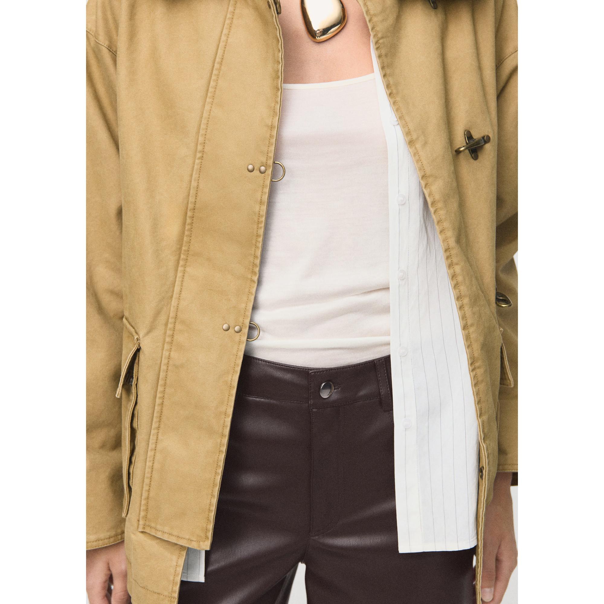 MANGO LIMA Straight Fit Kunstlederhose  