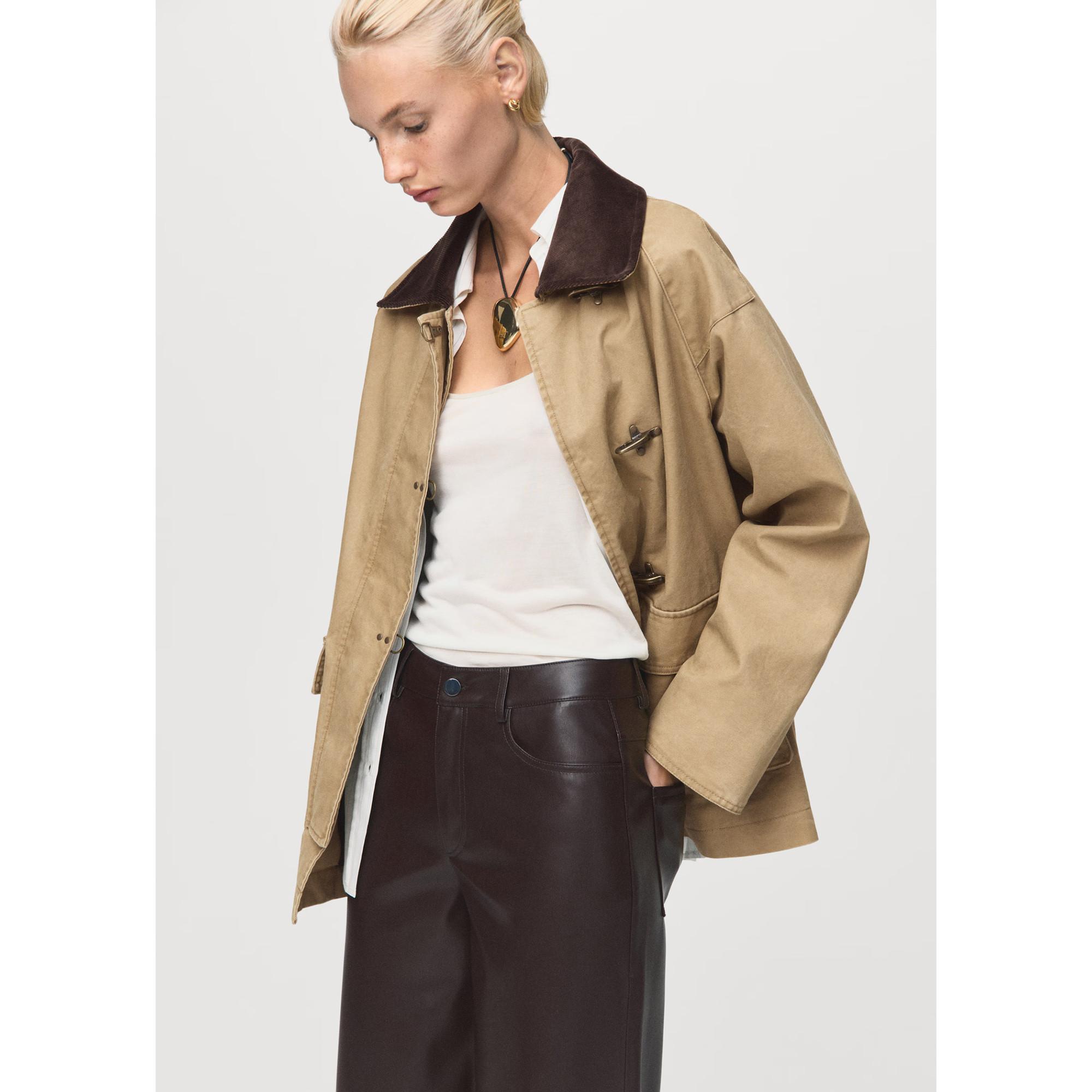 MANGO LIMA Straight Fit Kunstlederhose  