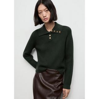 MANGO BOTORI Gerippter Polo Pullover  