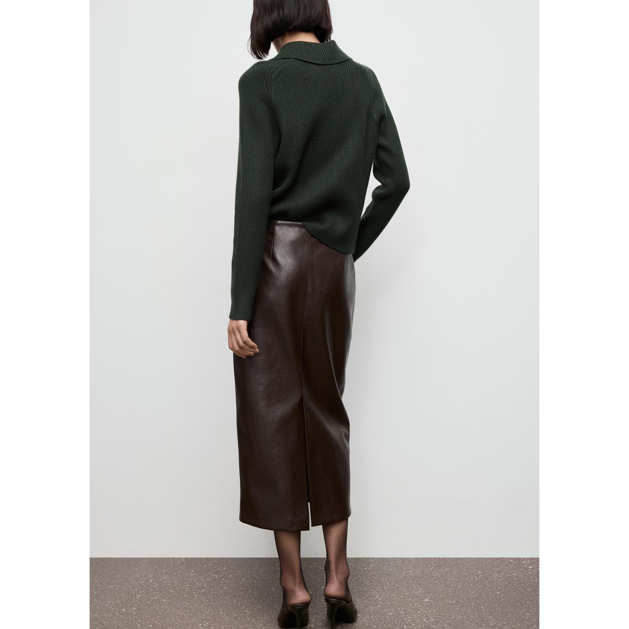 MANGO BOTORI Gerippter Polo Pullover  