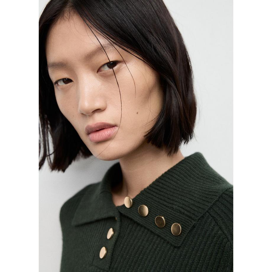 MANGO BOTORI Pull Polo Tricot Côtelé  