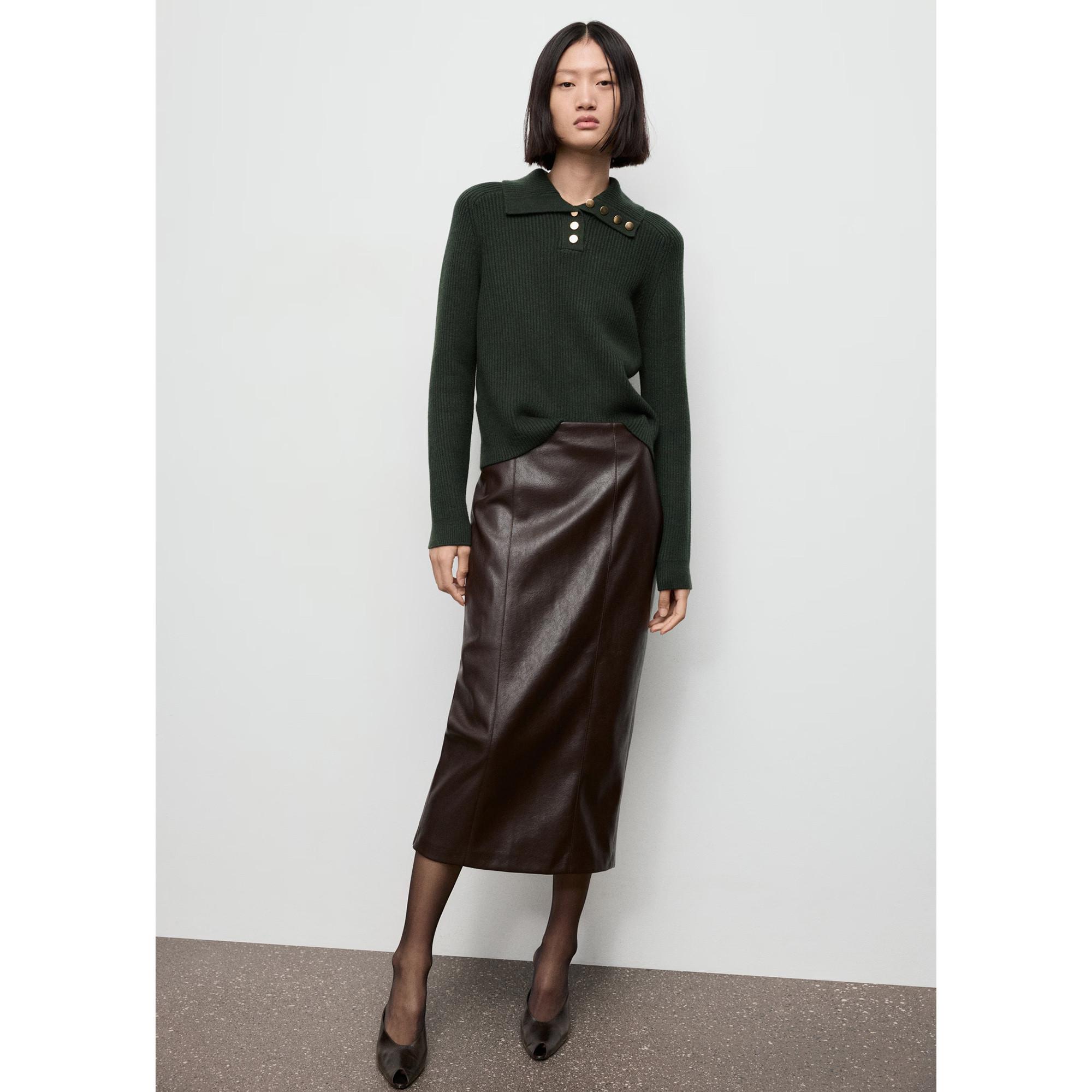 MANGO BOTORI Gerippter Polo Pullover  